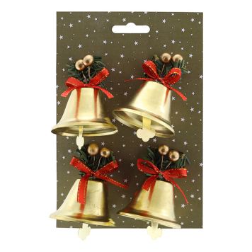 JULETREPYNT JULEKLOKKE Ø5,5CM GULL 4STK