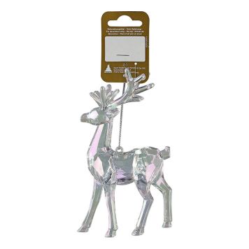 JULETREPYNT REINSDYR 14CM SØLV