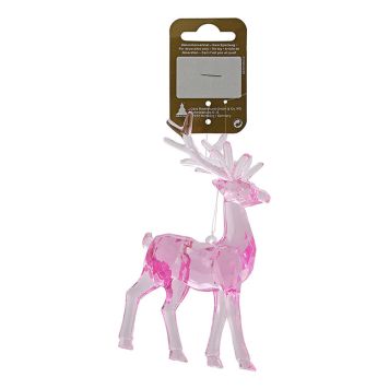 JULETREPYNT RÅDYR 14CM ROSA                      