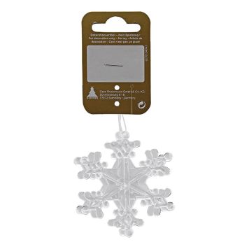 JULETREPYNT SNØFNUGG 6,5CM SØLV 2PK