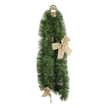 GIRLANDER GRAN MED BÅND OG BÆR 270 CM