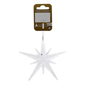 JULETREPYNT STJERNE 11CM HVIT                       