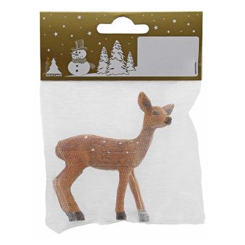 JULTREPYNT RÅDYR MED HVITE PRIKKER BRUN 8CM