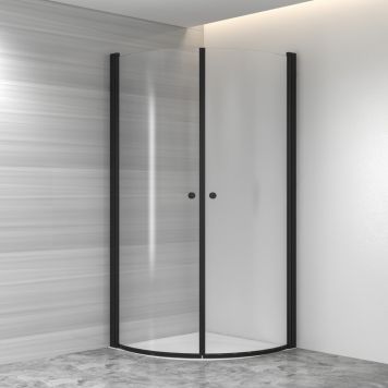 DUSJHJØRNE SAGA RUND 80X80CM SVART