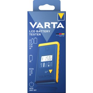 BATTERITESTER VARTA MED LCD-SKJERM FOR AA/AAA/C/D/9V/KNAPPCELLEBATTERIER