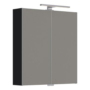 SPEILSKAP CAMARGUE FRI MED BELYSNING SVART 60CM