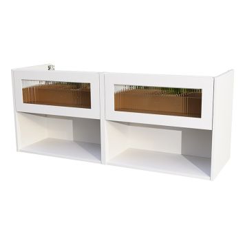 SERVANTSKAP CAMARGUE AURA DOBBEL MED 2 SKUFFER HVIT