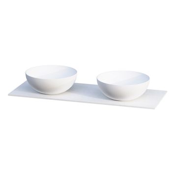 BENKEPLATE CAMARGUE AURA SOLID OVERFLATE 12 MM MED DOBBEL OVENPÅLIGGENDE SERVANT Ø400 MM PORSELEN