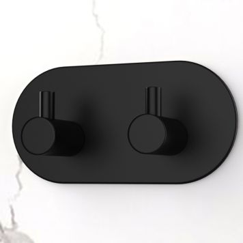 KROK SELVKLEBENDE DOBBEL OVAL MATT SVART