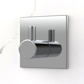 KROK SELVKLEBENDE ENKELT FIRKANTET BLANK KROM