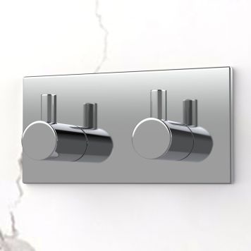 KROK SELVKLEBENDE DOBBEL FIRKANTET BLANK KROM