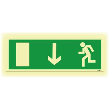 NØDUTGANGSSKILT UNIGRAPHICS PIL NED 297X105MM