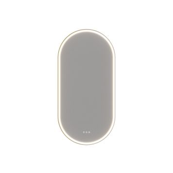 SPEIL SCANBAD HOOP MED BELYSNING SVART RAMME 109,3X54,3CM 