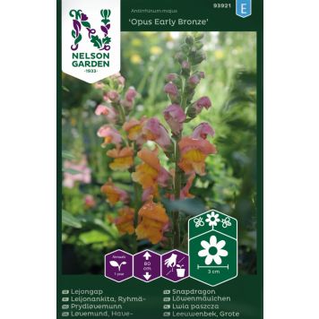 BLOMSTERFRØ NELSON GARDEN PRYDLØVEMUNN OPUS EARLY BRONZE F1