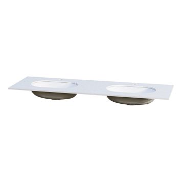 BENKEPLATE CAMARGUE AURA SOLID SURFACE 12 MM MED DOBBEL UNDERLIMT SERVANT NOD RUND