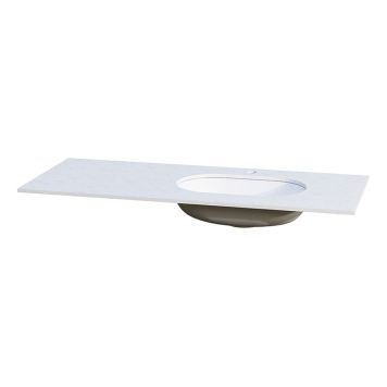 BENKEPLATE CAMARGUE AURA SOLID SURFACE 12 MM HØYRE UNDERLIMT SERVANT NOD RUND KOMPOSITT