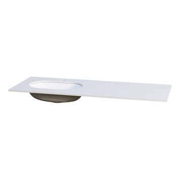 BENKEPLATE CAMARGUE AURA SOLID SURFACE 12 MM VENSTRE UNDERLIMT SERVANT NOD RUND KOMPOSITT