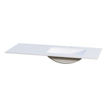 BENKEPLATE CAMARGUE AURA SOLID SURFACE 12 MM HØYRE UNDERLIMT SERVANT NOD FIRKANT KOMPOSITT