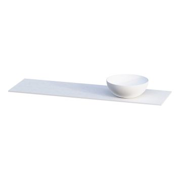 BENKEPLATE CAMARGUE AURA SOLID SURFACE 12 MM HØYRE MED SERVANT NOD Ø400 PORSELEN