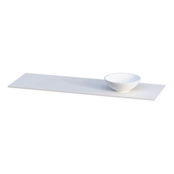 BENKEPLATE CAMARGUE AURA SOLID SURFACE 12 MM HØYRE MED SERVANT NOD Ø335 KOMPOSITT