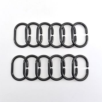 DUSJFORHENGRINGER OVAL SVART 12 STK