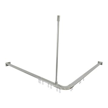 DUSJFORHENGSTANG 100X100CM HJØRNE KROM