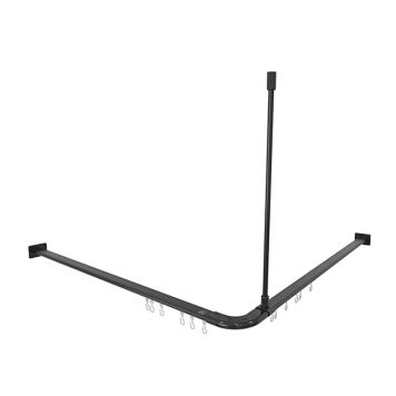 DUSJFORHENGSTANG 100X100CM HJØRNE SVART