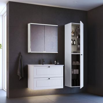 BADEROMSMØBEL CAMARGUE VAL MED SPEILSKAP HVIT MATT 60CM