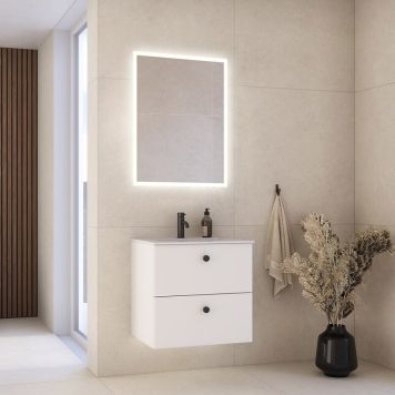 BADEROMSMØBEL CAMARGUE VAL MED SPEIL HVIT MATT 60CM