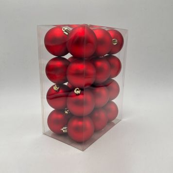 JULEKULER MATT 6CM RØD 24STK