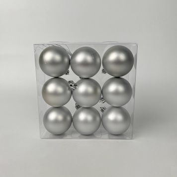 JULEKULER MATT 6CM SØLV 9STK