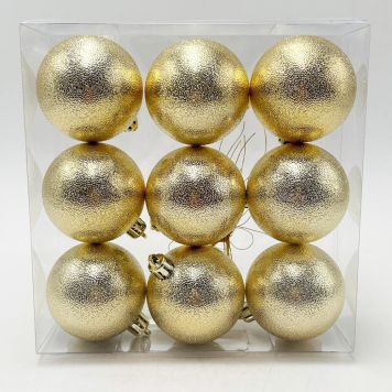 JULEKULER GLITTER 6CM GULL 9STK