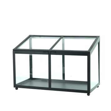 MINIDRIVHUS I METALL MATT SVART 30CM