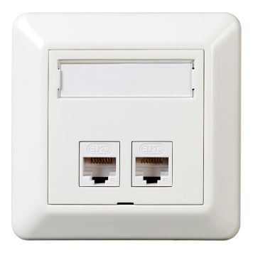 MODULUTTAK ELKO RS 2X8 UTP C6 RENHVIT