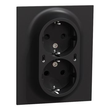STIKKONTAKT ELKO EN 2-VEIS JORD 2XUSB-C SVART