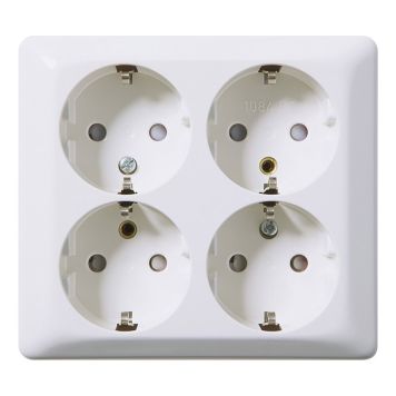 STIKKONTAKT ELKO RS 4-VEIS JORDET UTENPÅLIGGENDE RENHVIT