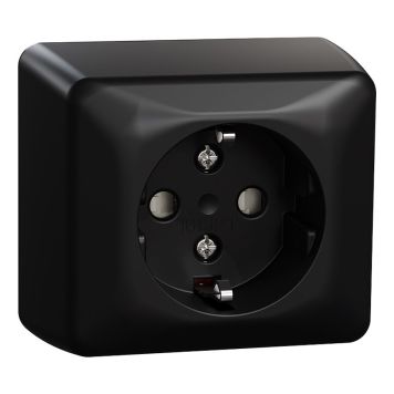 STIKKONTAKT ELKO  RS 1-VEIS JORDET UTENPÅLIGGENDE SVART
