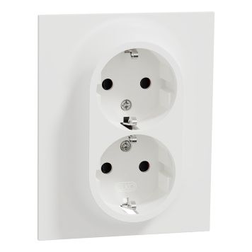 STIKKONTAKT ELKO ONE 2-VEIS JORDET RENHVIT