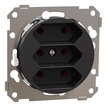 STIKKONTAKT ELKO ONE 3-VEIS EURO SVART