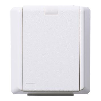 STIKKONTAKT ELKO RS 1-VEIS JORDET LOKK IP44 RENHVIT