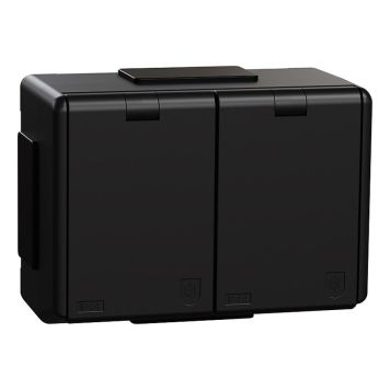 STIKKONTAKT ELKO RS 2-VEIS JORDET LOKK IP44 SVART