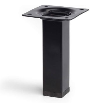 MØBELBEN REI STÅL 25X25X100MM SVART