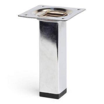 MØBELBEN REI STÅL 25X25X100MM BLANK KROM