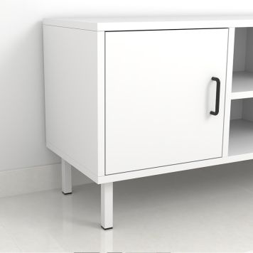 MØBELBEN REI STÅL 25X25X150MM HVIT