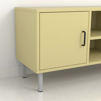 MØBELBEN REI STÅL 25X25X150MM MATT KROM