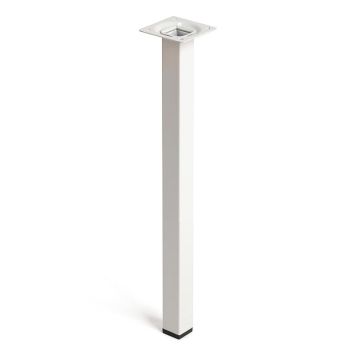 MØBELBEN REI STÅL 25X25X400MM HVIT
