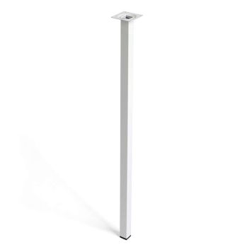MØBELBEN REI STÅL 25X25X800MM HVIT