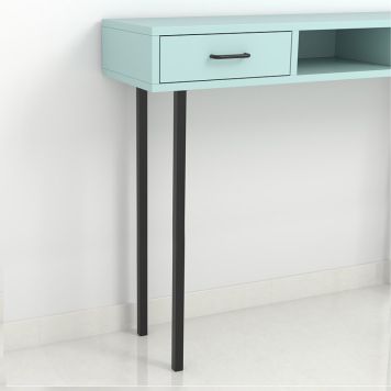 MØBELBEN REI STÅL 25X25X800MM SVART