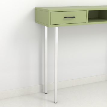 MØBELBEN REI STÅL 25X25X800MM BLANK KROM