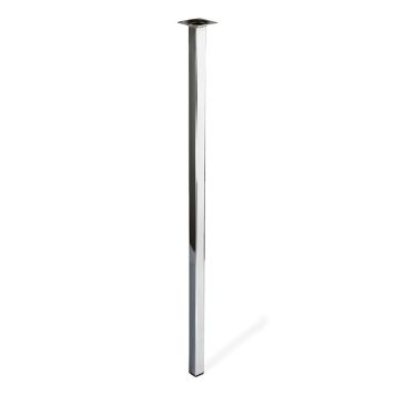 MØBELBEN REI STÅL 25X25X800MM BLANK KROM